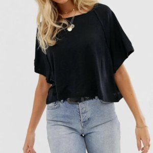 $38.00 Free People Weekend Tee, Black, Size S